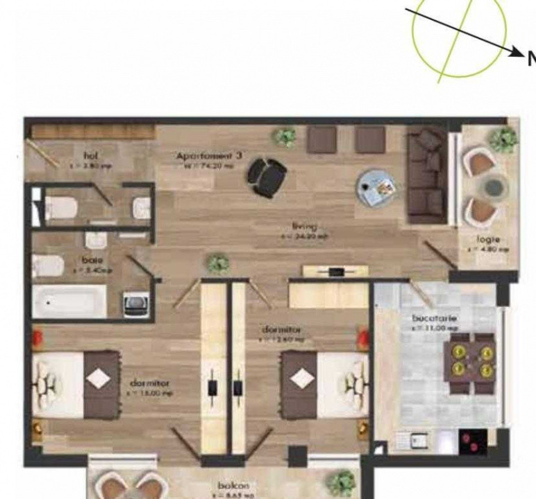 Apartament 3 camere | Buna Ziua