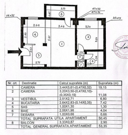Apartament 2 camere | Centrala proprie | Piata Muncii